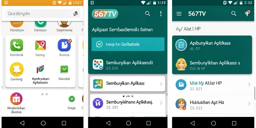 Antarmuka aplikasi 567TV yang sederhana dan efektif untuk menyembunyikan aplikasi.