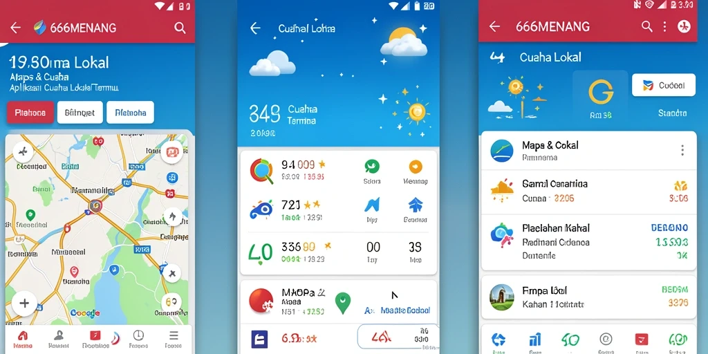 Antarmuka aplikasi 666MENANG menampilkan data cuaca lokal dengan jelas dan tepat.