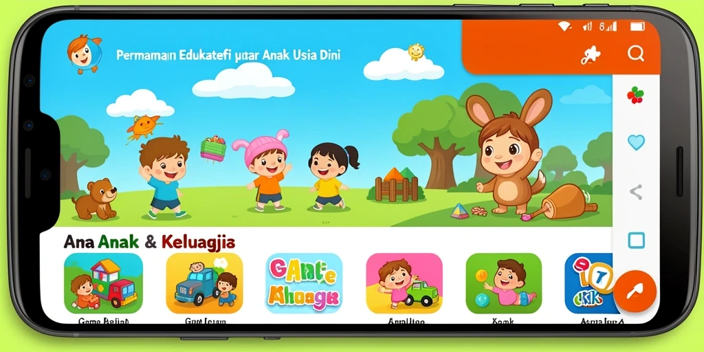 Tampilan antarmuka aplikasi Game Anak TK 88ID yang ramah dan interaktif.