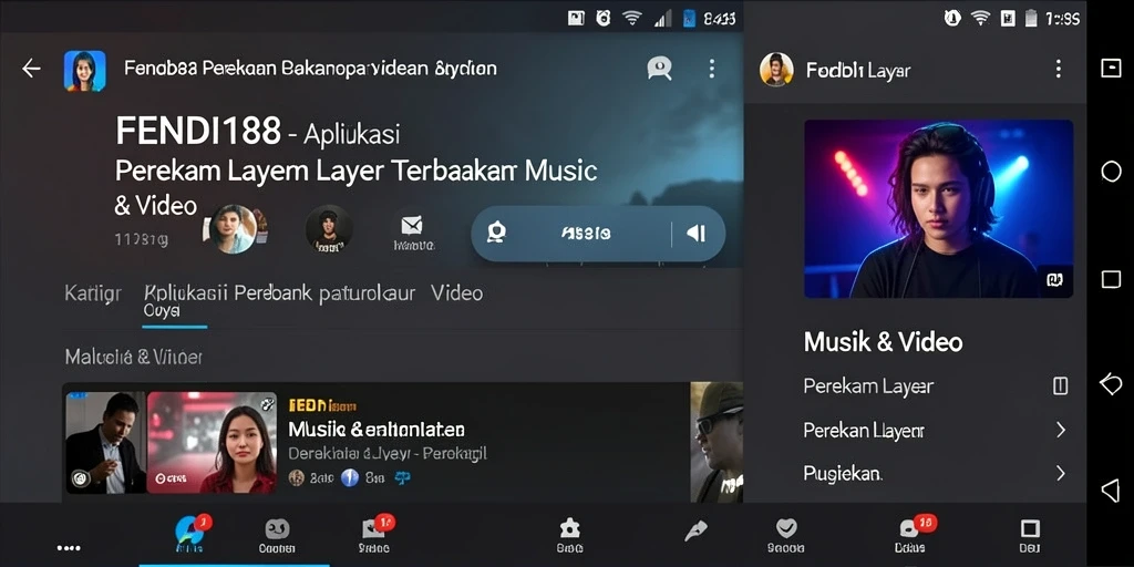 Antarmuka FENDI188 saat merekam layar dengan fitur lengkap.
