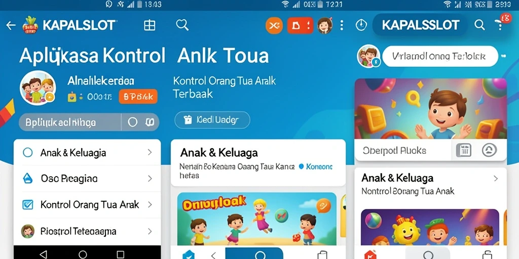 Tampilan antarmuka KAPALSLOT untuk kontrol orang tua anak yang intuitif.