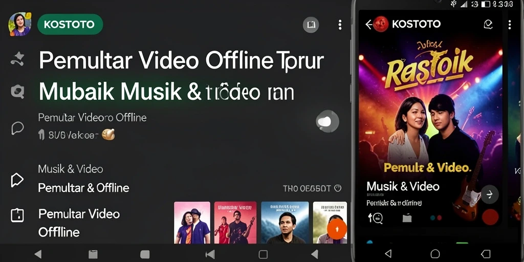 Tampilan antarmuka KOSTOTO saat memutar video offline.