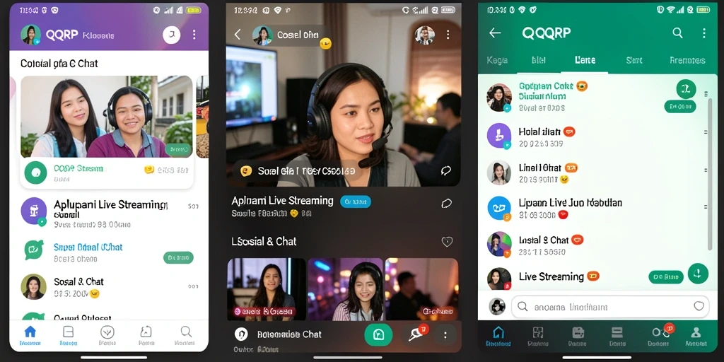 Antarmuka QQRP yang menarik dan mudah digunakan dalam Live Streaming.