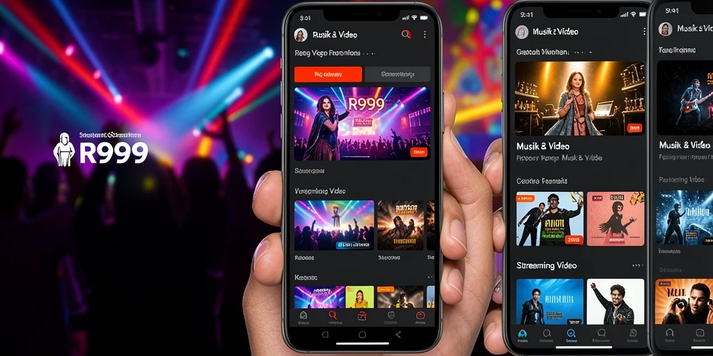 Antarmuka aplikasi RR999 yang sederhana dan fungsional untuk Streaming Video.