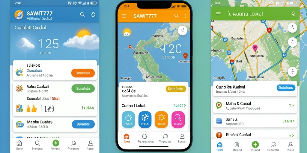 Tampilan antarmuka SAWIT777 yang menampilkan data cuaca lokal.