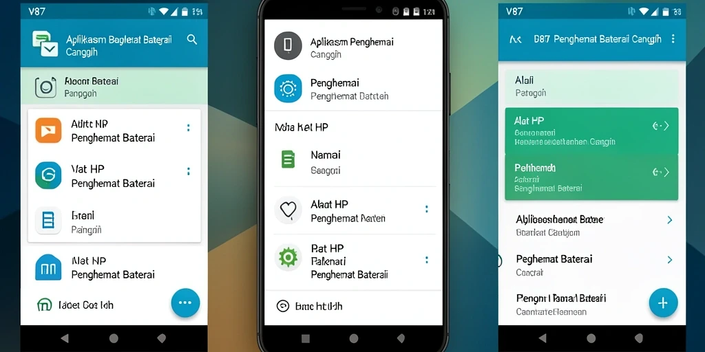 Screenshot utama V87 menunjukkan antarmuka Penghemat Baterai yang menarik dan fungsional.